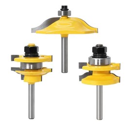 Ozmatip 3PCS Router Bit Set, 1/4 Inch Shank Raised Panel Cabinet Door Making Router Bits, Ogee Rail and Stile Router Bit Set for Woodworking