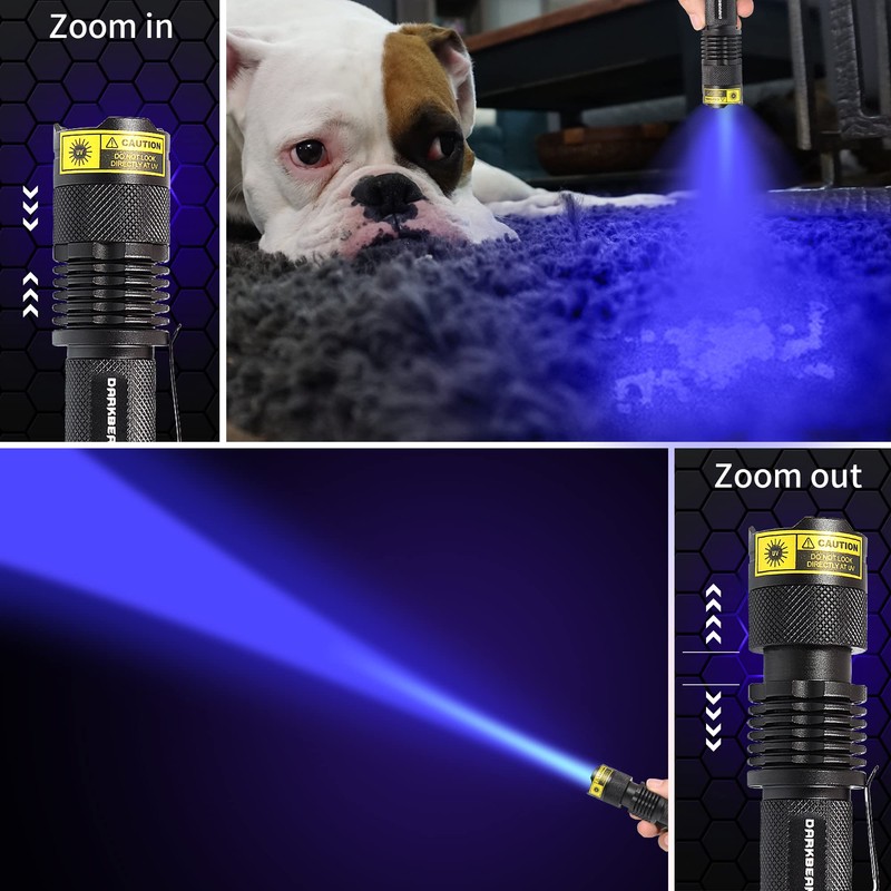 DARKBEAM UV 365nm and 395nm Flashlight Light Wood's Lamp Blacklight
