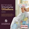 PAMI Recycling Tall 13-Gallon Kitchen Drawstring Trash Bags- Extra-Strong Plastic