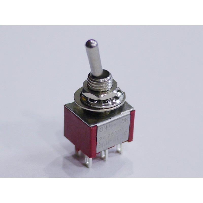 Mini Switch for Guitars/Effectors/Electronic Circuits ON-ON Type, 2 Circuits, 2