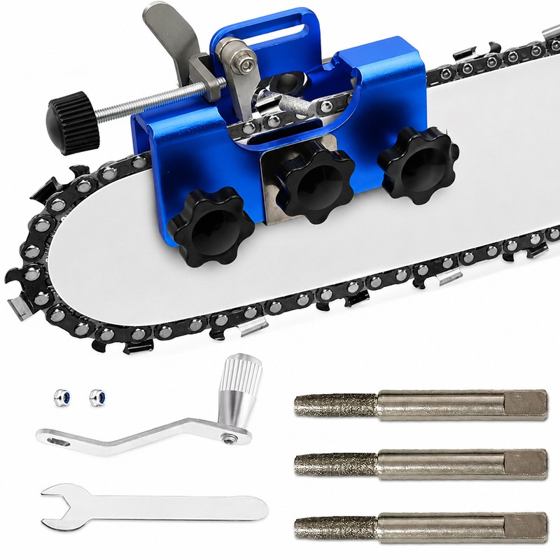 Portable Chainsaw Sharpener Jig for Chain Maintenance – Hand-Crank Sharpening