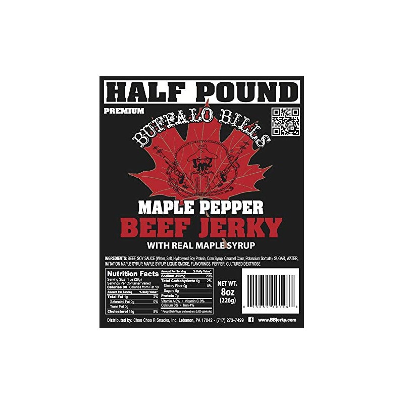 Buffalo Bills 8oz Premium Maple Pepper Beef Jerky Pieces (one