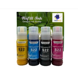 PRINTERWORLD 612 Sublimation 522 Ink Refill Compatible Epson ET2720 2760 2803 2800 2850 4800 2400