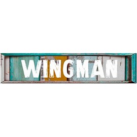 Wingman 8" Rectangle Verticle Wood Panels Weathered Painted Look Decal Bumper Sticker for use on Any Smooth Surface