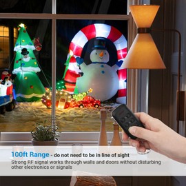 DEWENWILS Outdoor Remote Control Outlet, Weatherproof Wireless Electrical Plug in Light Switches, 7" Extension Cord,15 AMP, 100 FT Range, ETL Listed, 1 Remote 3 Outlets for Lamp/Lights/Fans