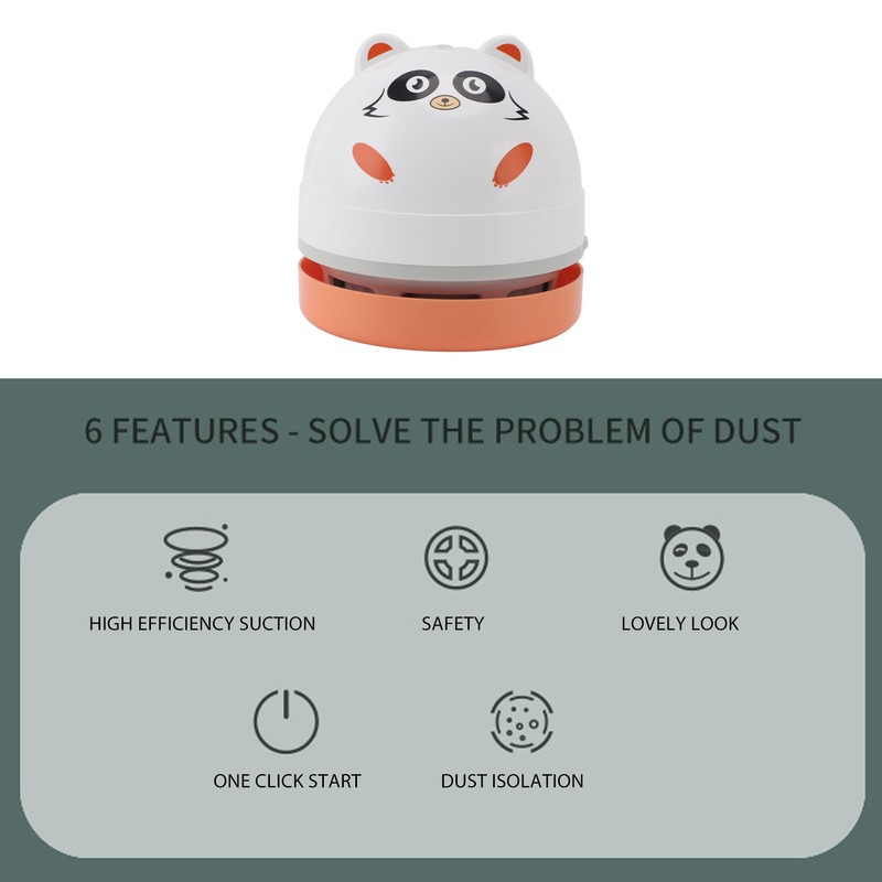 Desktop Vacuum Cleaner with Vacuum Nozzle Cleaning Brush Portable Mini