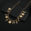 HolidayQbee Gold Charm Necklace For Women Trendy Cross Puffy Heart