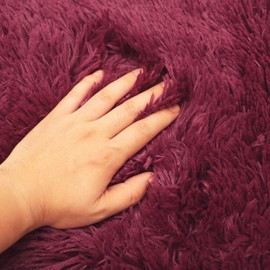 Lifup Area Rug for Living Room, Indoor Shag Fuzzy Carpets, Fluffy Faux Fur Rugs, Non-Slip High Pile Shaggy Carpets, Ultra Soft Plush Rugs for Bedroom Home Decor Burgundy 2x3 Feet