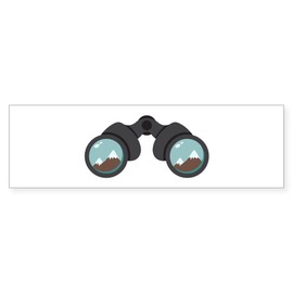 CafePress Mountain Binoculars 10"x3" Rectangle Vinyl Bumper Sticker Car Decal