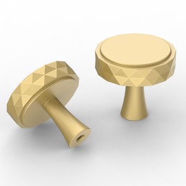 9BUILD 10 Pack Gold Cabinet Knobs Zinc Alloy Drawer Knobs Single Hole Cupboard Handles Knobs Round Cabinet Door Knobs Wardrobe Knobs UK0051