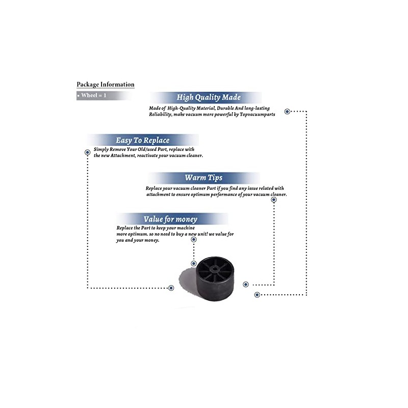 Replacement Part For Oreck XL Series Vacuum Cleaner Rear Wheel
