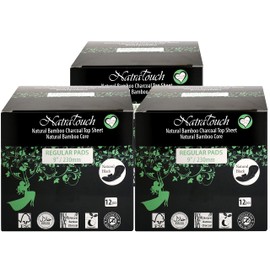 NATRATOUCH ~ COMPOSTABLE ~ Natural Bamboo Charcoal Regular Pads
