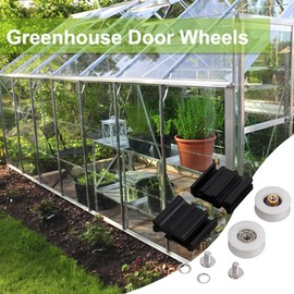 Uadme Greenhouse Door Rollers, Wheels for Sliding Doors, 22 mm / 0.8 Inch Halls, Greenhouse Door Wheel, Replacement Installation Kits, Shower Door Rollers, Glass Rollers Replacement