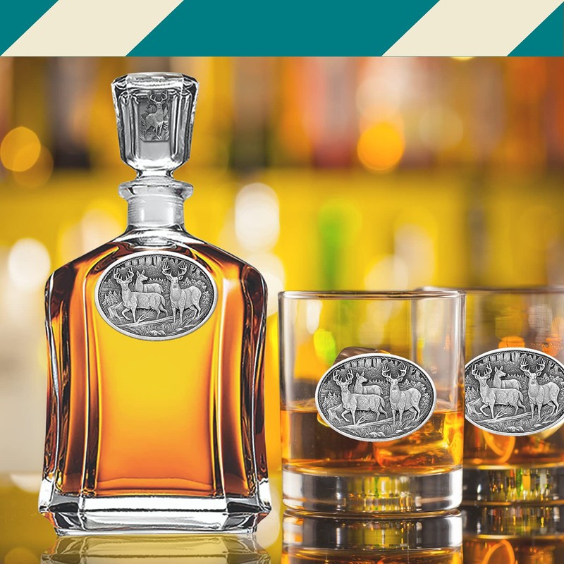 Heritage Pewter Whitetail Deer Capitol Decanter | 24 OZ Whiskey