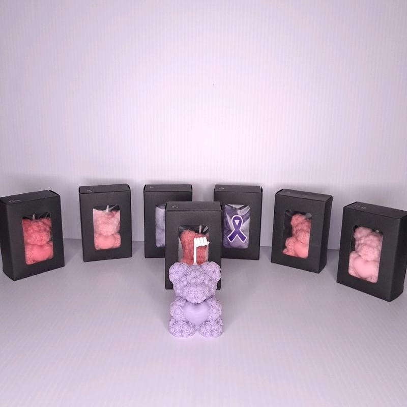 Mini Rose Bear Candles - Color: Black(Watermelon)