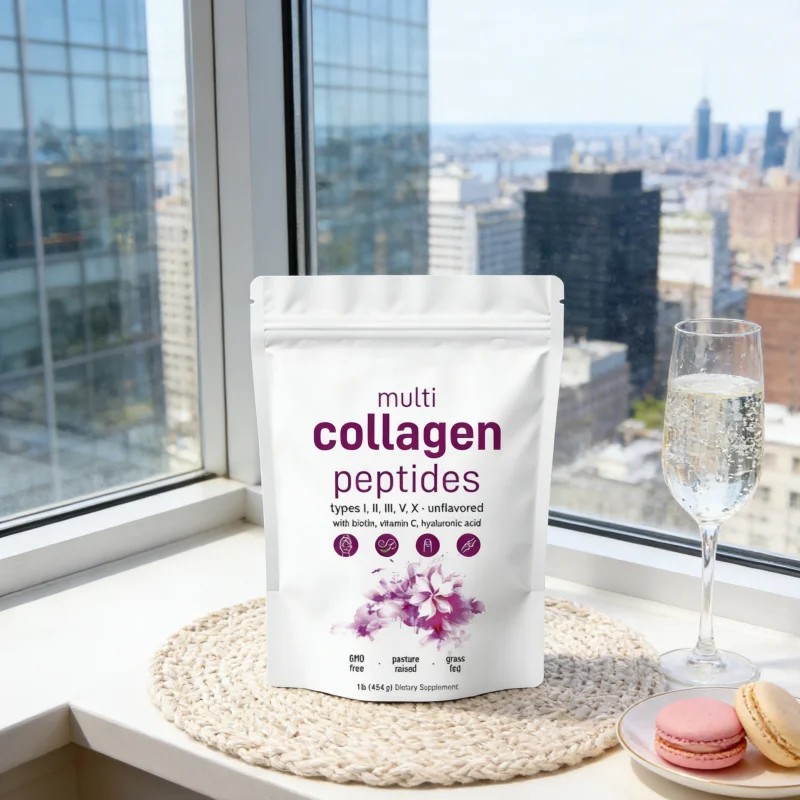 Pure Multi Collagen Peptides Powder Anti-Aging Joint Support High-Protein Low-Sugar