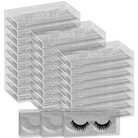 Empty Lash Boxes,30 Pack False Eyelash Packaging Customizable Lash Cases Bulk Eyelash Storage,Lash Box Packaging Eyelash Storage Containers,Premium Lash Display False Eyelash Protection (Silver)