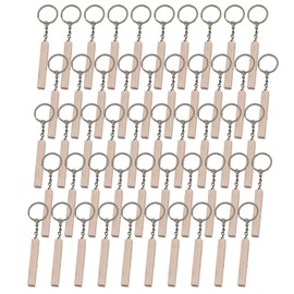 Famimueno Key Holder, Wooden Chain, Plain, Hotel, Original, Handmade, DIY, Luxury, Bulk, Natural Color / Stick Mold Set of 50