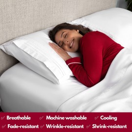 Twin Size Sheet Set - Breathable & Cooling Sheets - Hotel Luxury Bed Sheets - Extra Soft - Deep Pockets - Easy Fit - 3 Piece Set - Wrinkle Free - Comfy - White Bed Sheets - Twins Sheets - 3 PC