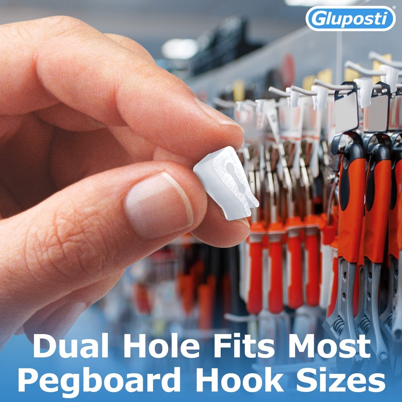 Gluposti Peg Hook Stoppers for 1/4 Pegboard Hooks and Slatwall,