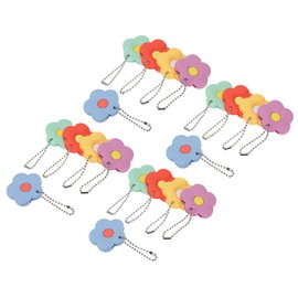 PATIKIL 20pcs Flower Keyring Coding Tag Identifier PVC Case Shell Protector for Office Home Apartment 5 Colors Assorted