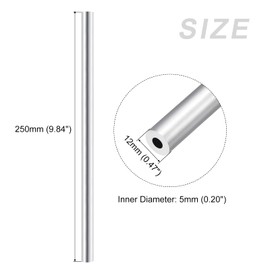 METALLIXITY 6063 Aluminum Tube 12mm OD x 5mm Inner Diameter x 250mm Length 2pcs Aluminum Round Tube for Home Furnishing Machinery DIY Handicrafts