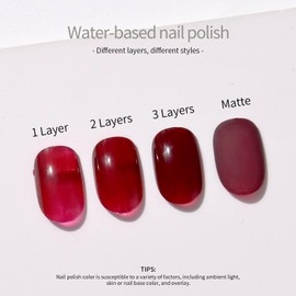 VCND Burgundy Fast Drying Nail Polish, Water-Based, Odorless, Non-Toxic And Easy To Peel, (0.35fl.oz-10.5ml) Is Suitable For Salon Manicure And Home Manicure, Gifts For The Ladies