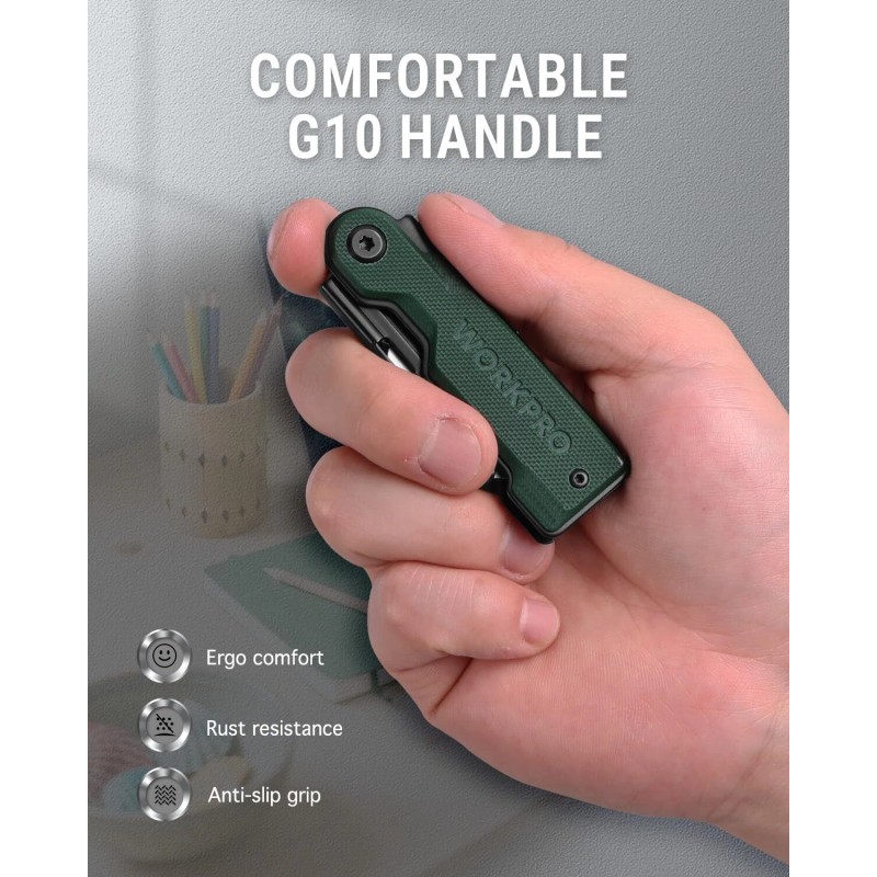 WORKPRO Folding Utility Knife 10 Extra Blade Razor Knife Quick