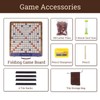 Wooden Folding Crossword Board Game – Word Game Set with