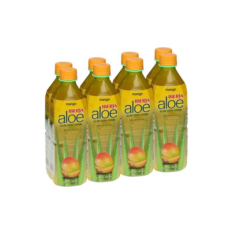Iberia Aloe Vera Drink With Aloe Vera Pulp, Mango, 16.9