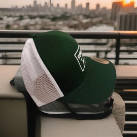 Hurley  Men’s Square Trucker Hat One Size- mesh back green