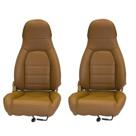 AutoBerry Compatible with Mazda Miata Front Seat Cover Kit Standard Seats Tan Leatherette 1990-1996