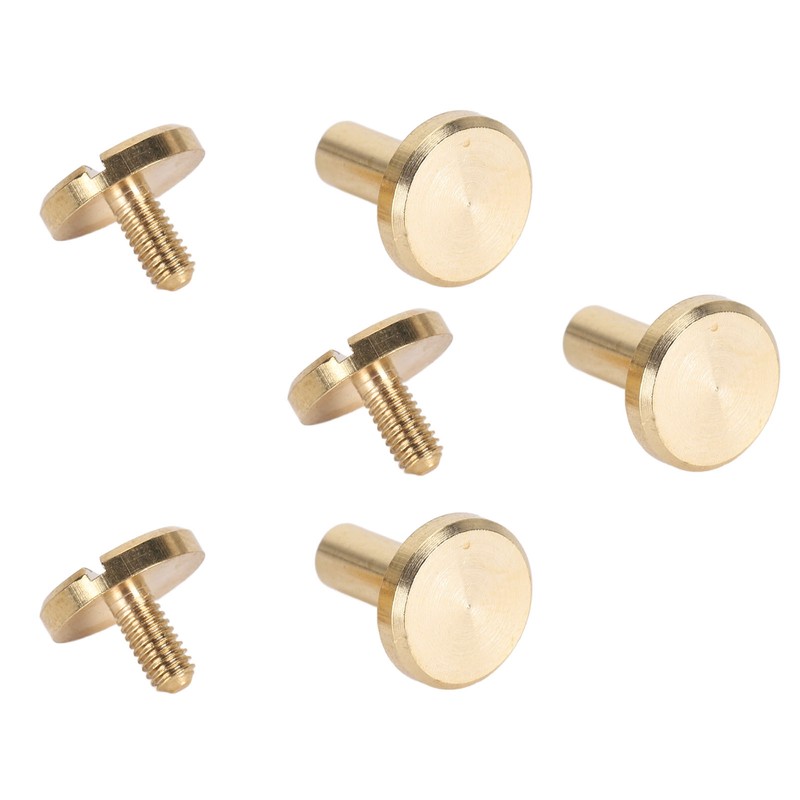 50 Set Binding Rivet Round Flat Head Brass Slot Screw