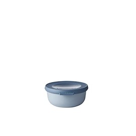 Rosti Mepal Cirqula Multi Food Storage and Serving Bowl with Lid, Low Bowl-11oz, Nordic Blue