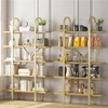 Kogven Wide Bookshelf Arched Bookcase, Industrial 5 Tier 72" Tall