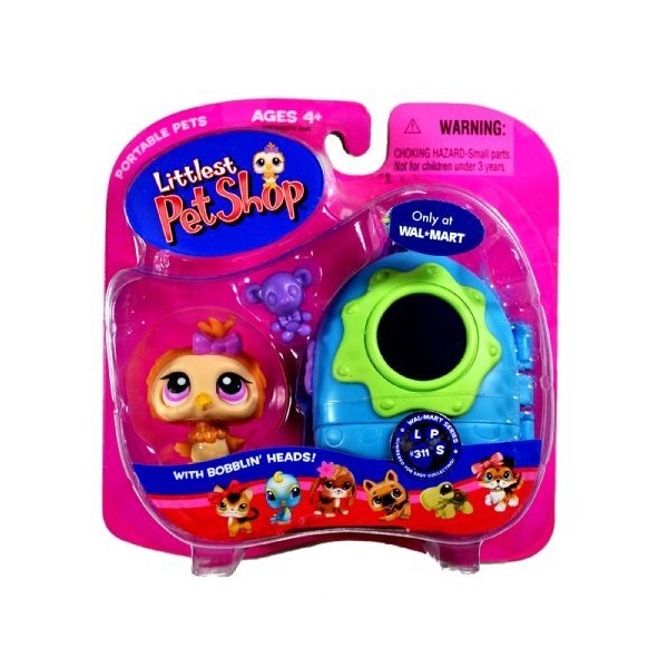 Littlest Pet Shop Owl Bird with Carrier & Bear -
