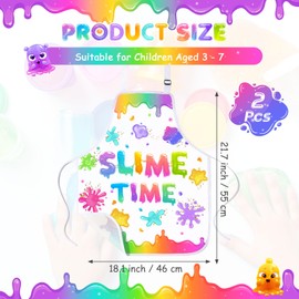 Coume 2 Pcs Kid Art Paint Aprons Waterproof Cooking Bibs for Age 3-7 Years Splatter School Party (White)