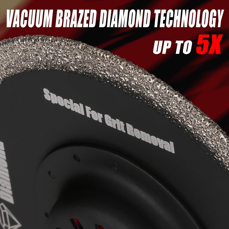 Vearter Diamond Oscillating Saw Blades 4PCS, 3-1/2'' Universal Multitool Blades