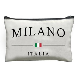 Cute Milano Italy Pattern Cosmetic Bag - Lightweight, Spacious Makeup Organizer for Travel Essentials,Storing Makeup,Beauty Tools,Durable Travel Organizer,Gift for Women Who Love Style and Adventure