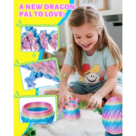 TBOLINE 12" 3D Printed Dragon Egg, Cool 3D Printer Articulated Crystal Dragon Toy for Boys Kid Teen, Animals Fidget Toy Dinosaur Eggs for 5-7 4-6 8-12 Year Old Boys Kid Girls