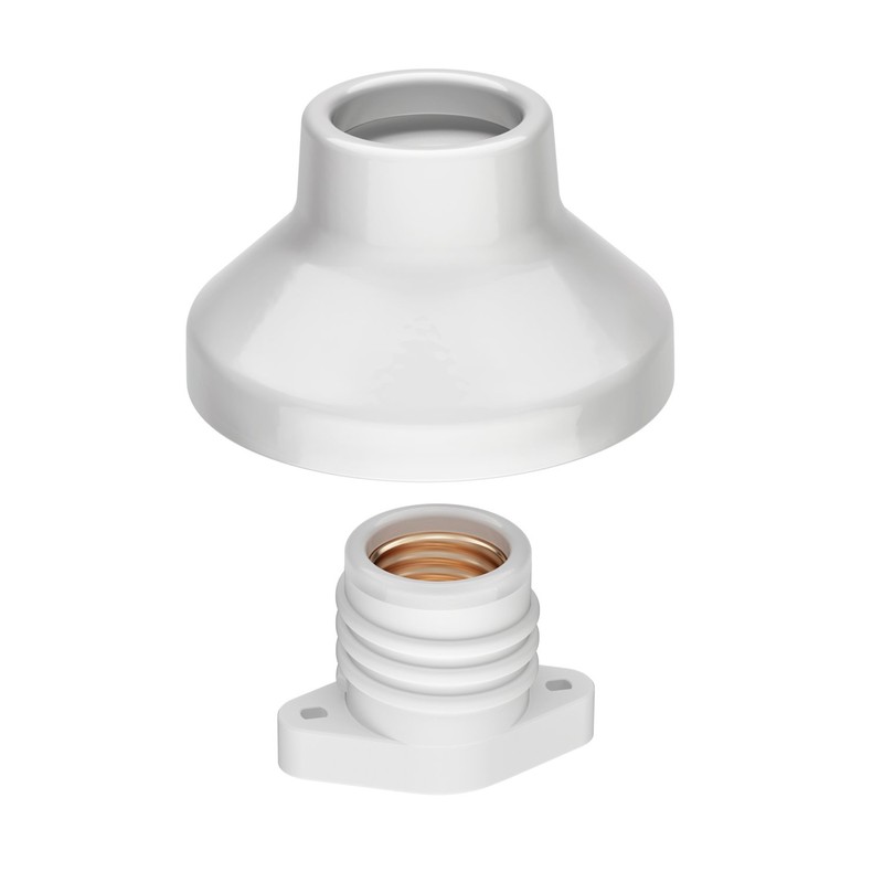 ledscom.de ledscom.de 3 Stck Deckenleuchte/Lampenfassung ELEKTRA, Porzellan, wei? gl?nzend, 1x