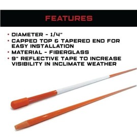 The ROP Shop | (Pack of 200) Landscape Driveway Markers Rod for Visibility When Snow Plowing