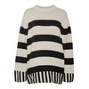 VMELOUIS STRIPE LS OVERSIZE O-NECK PULL.