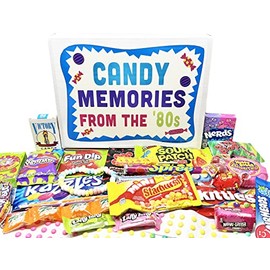RETRO CANDY YUM 80s Gift Box with 1980's Candy Assortment for Man or Woman - Holiday Christmas Care Package, Birthday Gag Gift or Thank You