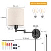 GOODATE ENCOMLI Dimmable Plug in Wall Sconces, Swing Arm Wall