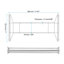 PATIKIL 3/4in OD Tri Clamps Tube, Sanitary Tri Clamps Spool Tube with 25.4mm Ferrule Flange, 304 Stainless Steel, 300mm/11.81in L