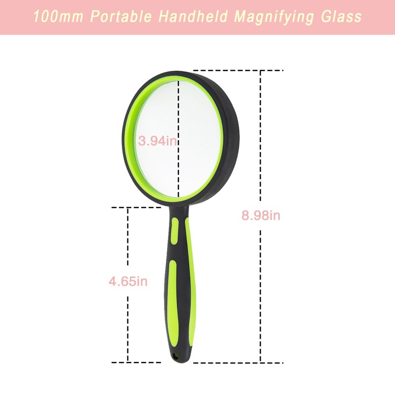 ELTVISII Lente d'ingrandimento 10X per lettura, 100 mm, portatile, grande,