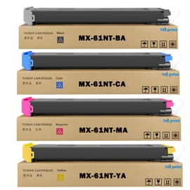 SkyPrint MX61NT MX-61NT Toner Cartridges Replacement for Sharp MX-61NTBA MX-61NTCA MX61NTMA MX-61NTYA Toner for Sharp MX-2651 3051 3061 3071 3551 3561 3571 4051 4061 Printer Black Cyan Magenta Yellow