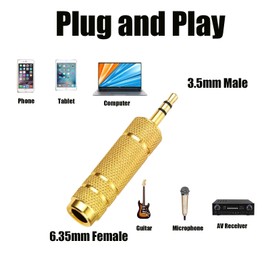hrsyyl 8pcs Audio Jack Adapter 6.35mm to 3.5mm Auxiliary Audio Adapter Sets 4pcs 6.35mm Male to 3.5mm Female Audio Adapter and 4pcs 1/4 Female to 1/8 Male Headphone Adapter
