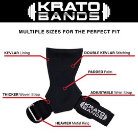 Krato Kevlar Lined Versatile Lifting Straps | Grips Bands